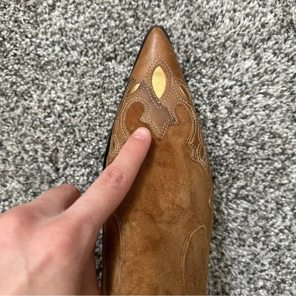 Antonio Melani leather/suede boho cowgirl ankle boots - Picture 2 of 6